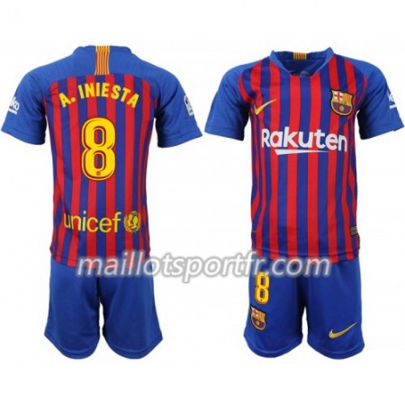 Maillot de Foot Barcelone A_Iniesta 8 Enfant Domicile 2018/19